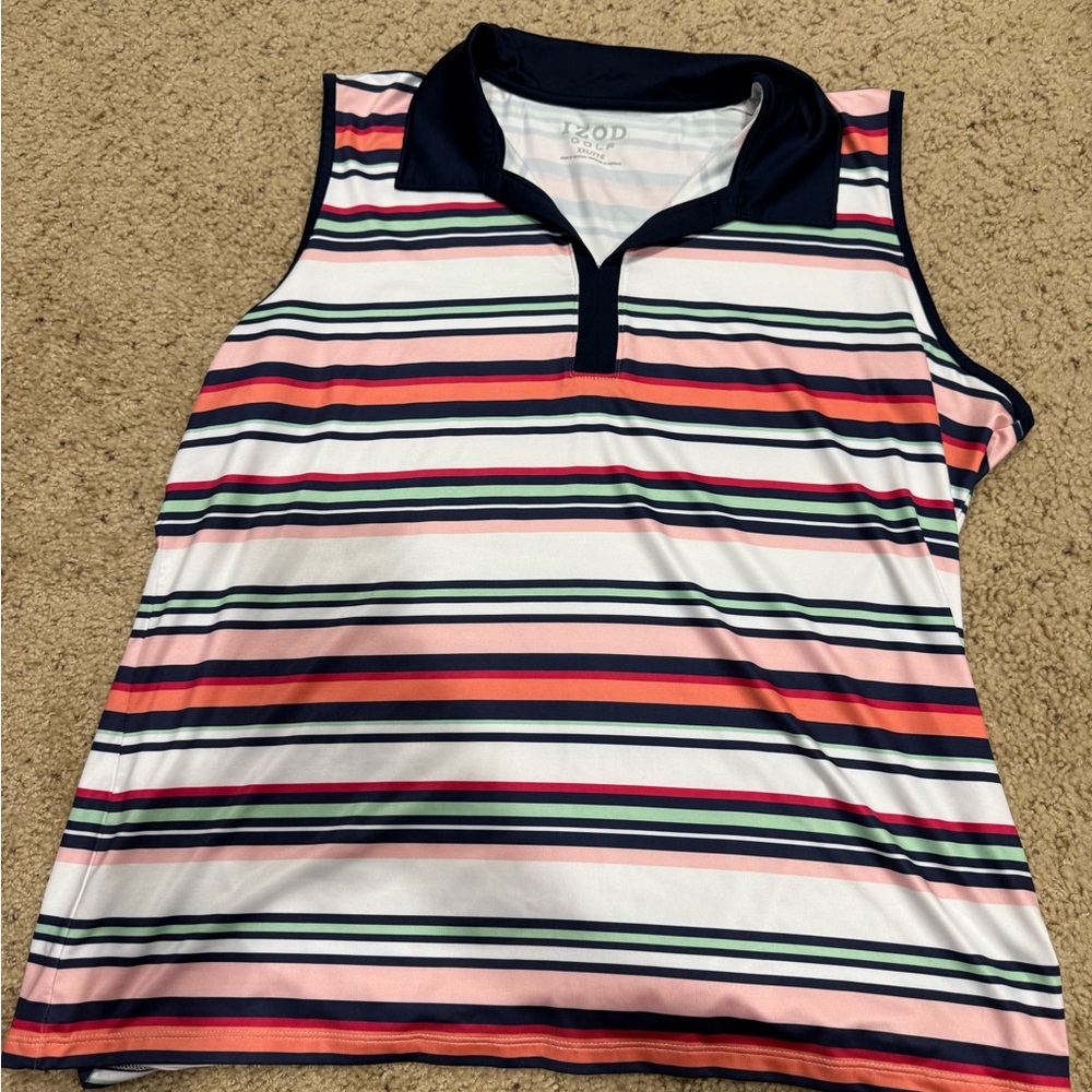 Izod Golf Navy and White Polo Shirt